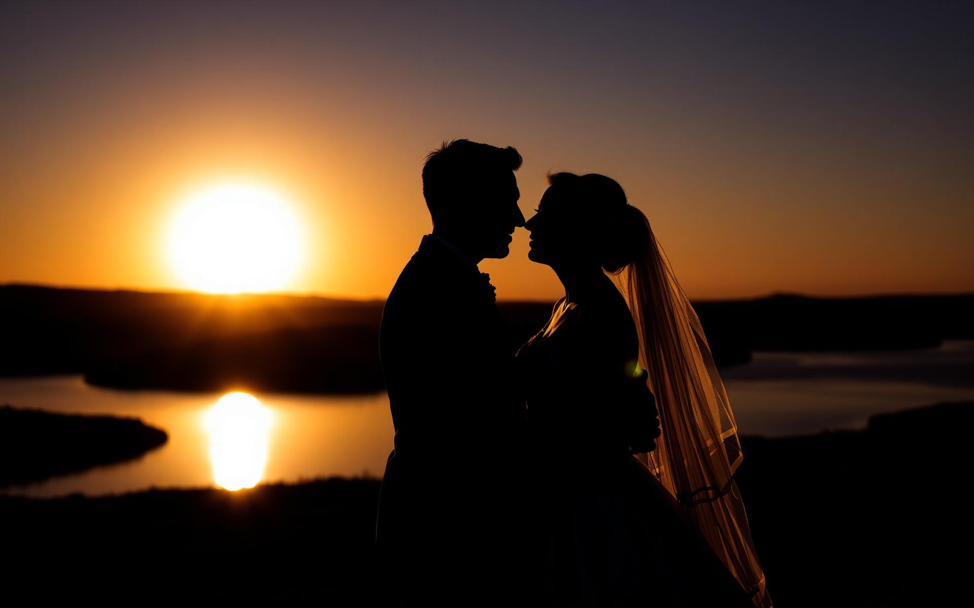 Casamento ao pôr do sol